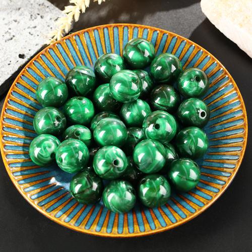 Acrylic Jewelry Beads Round DIY green 20mm Sold By Bag