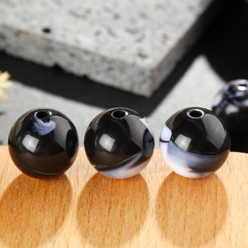 Acrylic Jewelry Beads Round DIY black 20mm Sold By Bag