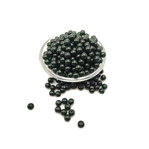 Acrylic Jewelry Beads Round DIY green Sold By Bag