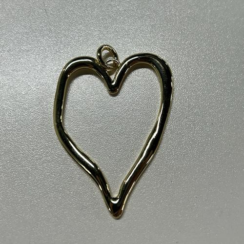 Colgantes de Metal en Forma Corazón, chapado en oro real, Bricolaje & hueco, 62.54x45.94mm, Vendido por UD