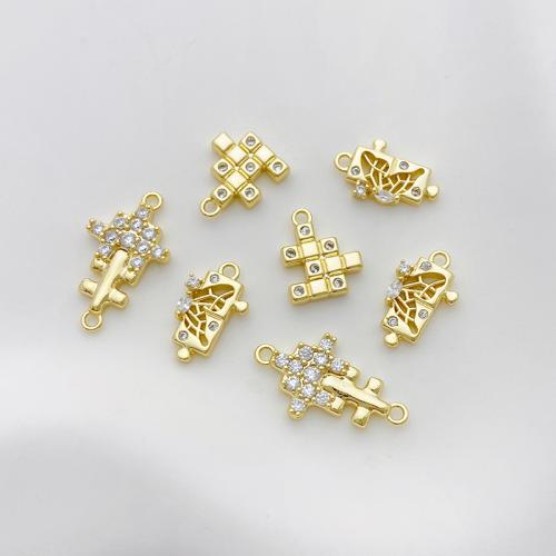 Cubic Zirconia Micro Pave Brass Pendant plated DIY & micro pave cubic zirconia gold Sold By PC