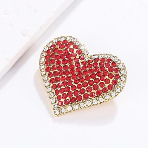 Zinc Alloy Brocher, forgyldt, for kvinde & med rhinestone, gylden, Solgt af PC