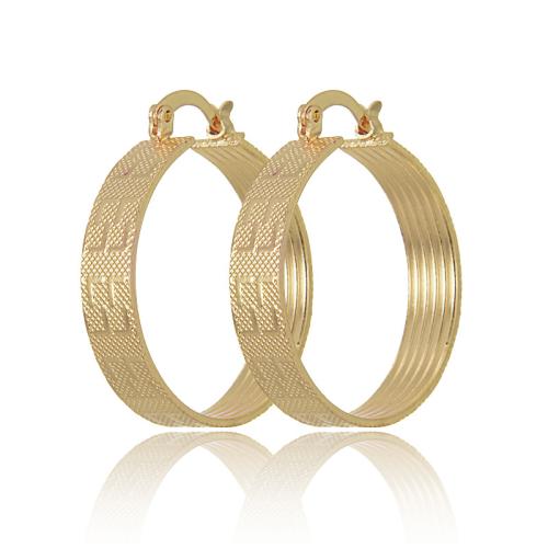 Messing Hoop Earring, 18K forgyldt, mode smykker & for kvinde, gylden, Solgt af par