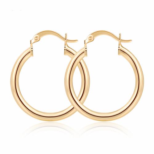 Messing Hoop Earring, 18K forgyldt, mode smykker & for kvinde, gylden, Solgt af par