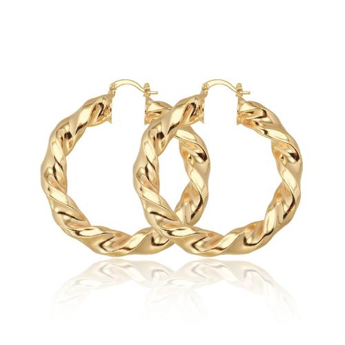 Brass Hoop Earring 18K gold plated fashion jewelry & for woman golden Sold By Pair