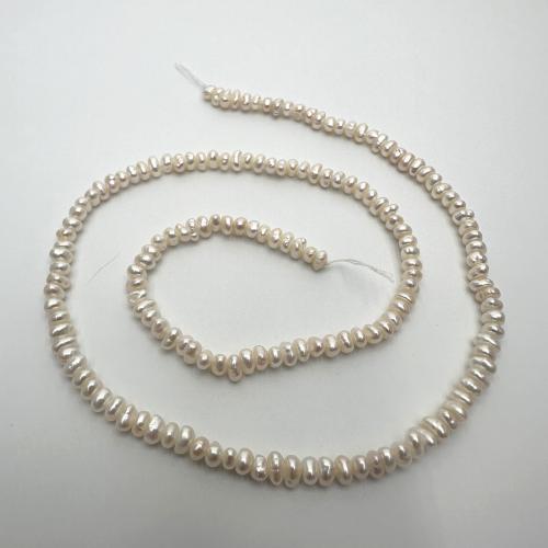 Natural Freshwater Pearl Loose Beads Flat Round DIY white 2-3mm Sold Per Approx 36 cm Strand