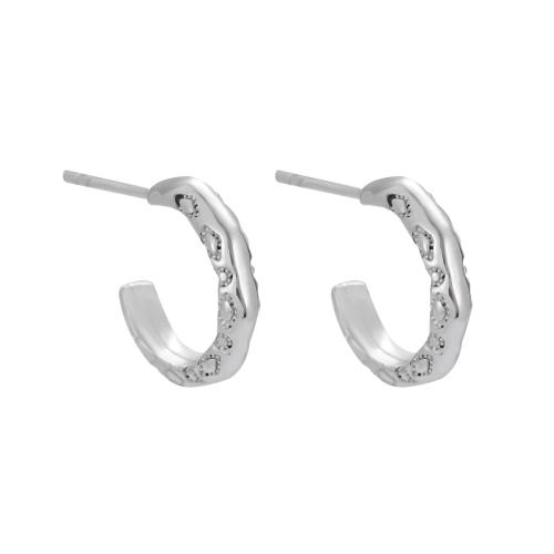 925 Sterling Silver Stud Earrings fashion jewelry & for woman 13.30mm Sold By Pair