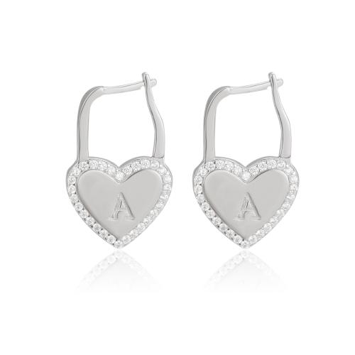 Cubic Zirconia micro pavimenta Sterling Silver Earring, 925 sterline d'argento, gioielli di moda & Micro spianare cubic zirconia & per la donna, 22mm, Venduto da coppia