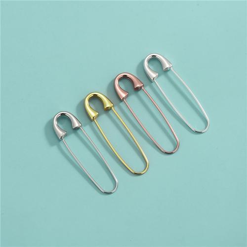 925 ασημένιο ασήμι Kilt Pin, DIY, Τυχαίο χρώμα, 40.30x11.30mm, Περίπου 4PCs/Παρτίδα, Sold Με Παρτίδα