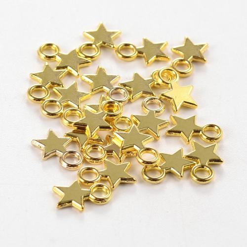 Cink Alloy Star Privjesak, Zvijezda, pozlaćen, možete DIY, više boja za izbor, 10x8mm, 100računala/Torba, Prodano By Torba