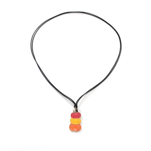 Collier Halloween, corde de cire, avec alliage de zinc, arbre de noël, Placage de couleur d'or, Réglable & Bijoux d'Halloween & pour femme & émail, Longueur Environ 130 cm, Vendu par PC