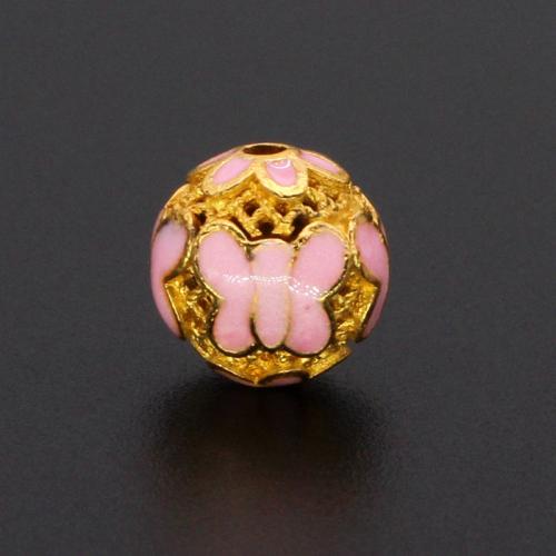 Zinc Alloy Beads gold color plated DIY & enamel nickel lead & cadmium free 10.14mm Approx 1.5mm Sold By PC