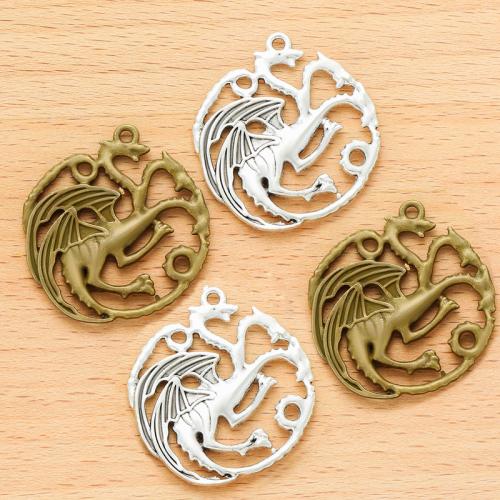 Zinc Alloy Animal Pendants Dragon plated DIY Sold By Bag