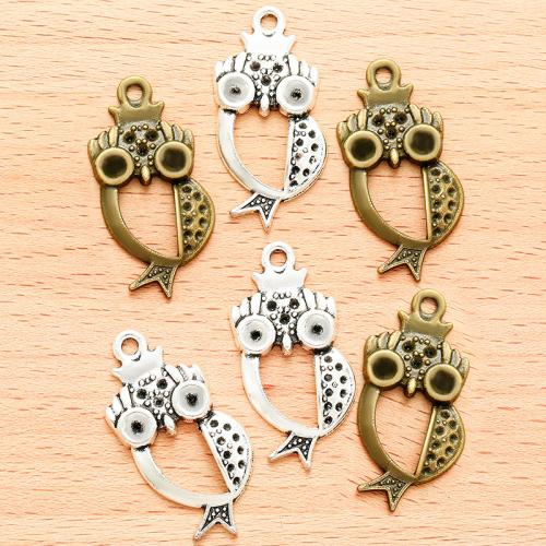 Zinc Alloy Animal Pendants Owl plated DIY Sold By Bag