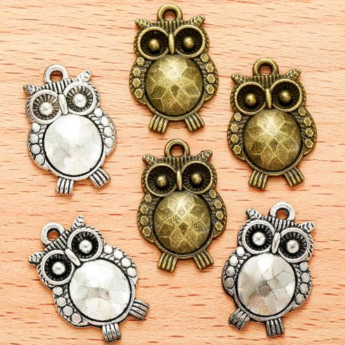 Zinc Alloy Animal Pendler, Owl, forgyldt, du kan DIY, flere farver til valg, 21x14mm, 100pc'er/Bag, Solgt af Bag