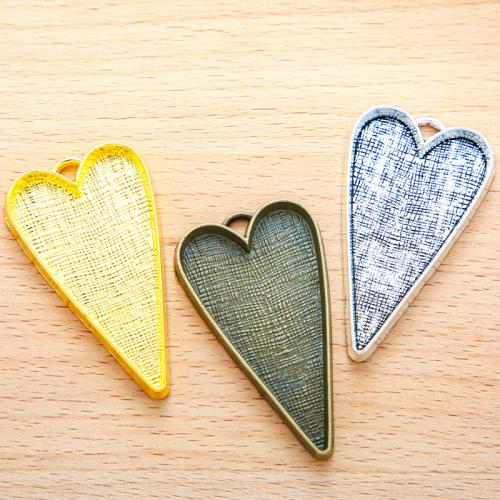 Zinc Alloy Pendant Cabochon Setting Heart plated DIY Sold By Bag