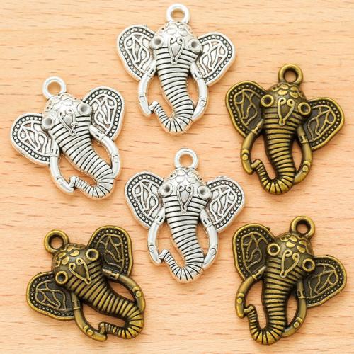 Zinklegering Animal Hangers, Zinc Alloy, Olifant, plated, DIY, meer kleuren voor de keuze, 28x25mm, 100pC's/Bag, Verkocht door Bag