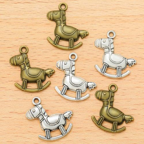 Zinc Alloy Animal Pendants rocking horse plated DIY Sold By Bag