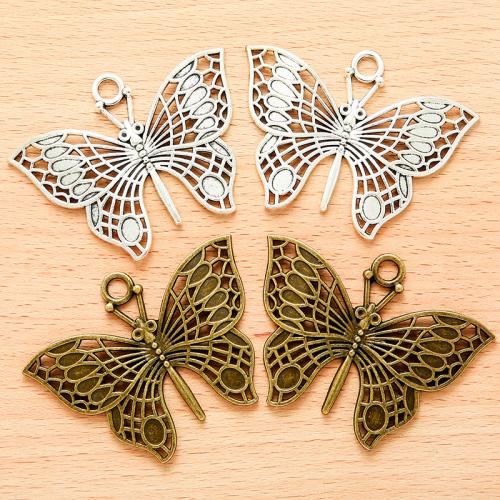 Zinc Alloy Animal Pendler, Butterfly, forgyldt, du kan DIY, flere farver til valg, 62x42mm, 100pc'er/Bag, Solgt af Bag