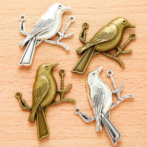 Zinklegering Animal Hangers, Zinc Alloy, Vogel, plated, DIY, meer kleuren voor de keuze, 50x39mm, 100pC's/Bag, Verkocht door Bag