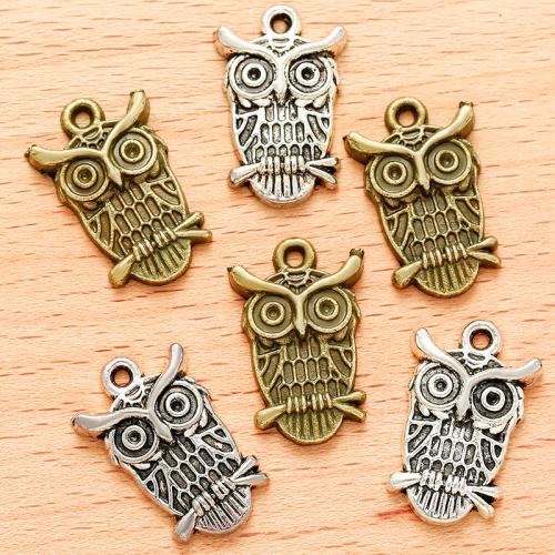 Zinc Alloy Animal Pendler, Owl, forgyldt, du kan DIY, flere farver til valg, 23x14mm, 100pc'er/Bag, Solgt af Bag