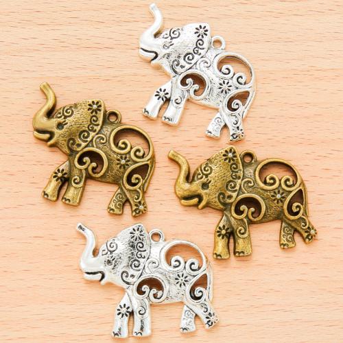 Zinklegering Animal Hangers, Zinc Alloy, Olifant, plated, DIY, meer kleuren voor de keuze, 47x32mm, 100pC's/Bag, Verkocht door Bag