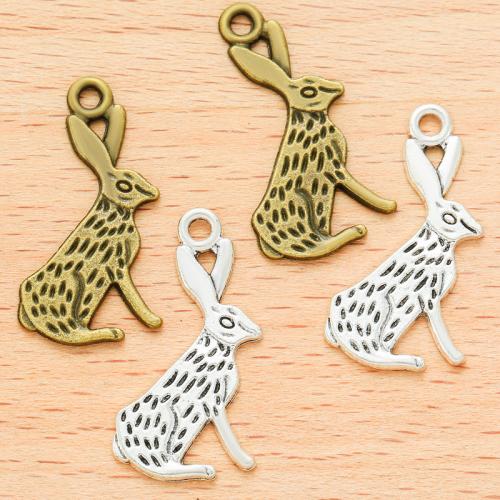 Zinc Alloy Animal Pendants Rabbit plated DIY Sold By Bag