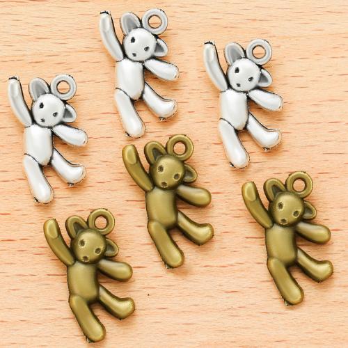 Zinc Alloy Animal Pendants Bear plated DIY Sold By Bag