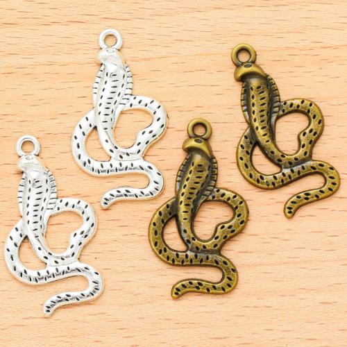 Zinc Alloy Animal Pendler, Snake, forgyldt, du kan DIY, flere farver til valg, 35x20mm, 100pc'er/Bag, Solgt af Bag