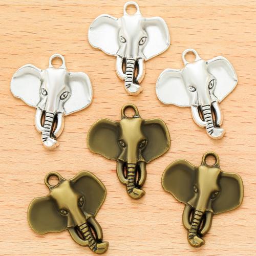 Zinklegering Animal Hangers, Zinc Alloy, Olifant, plated, DIY, meer kleuren voor de keuze, 26x23mm, 100pC's/Bag, Verkocht door Bag