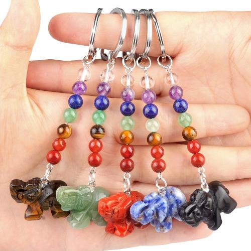 Iron Key Clasp Natural Stone with Iron Elephant fashion jewelry Sold By PC