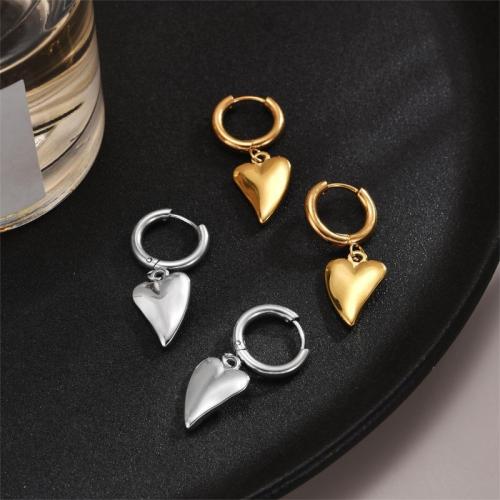 Stainless Steel Drop Earring 304 Stainless Steel Heart plated fashion jewelry Sold By Pair