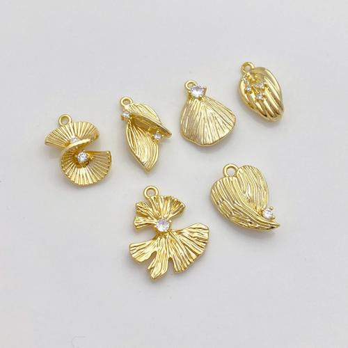 Cubic Zirconia Micro Pave bronze Pingente, cobre, banhado, DIY & Vario tipos a sua escolha & micro pavimento em zircônia cúbica, dourado, vendido por PC