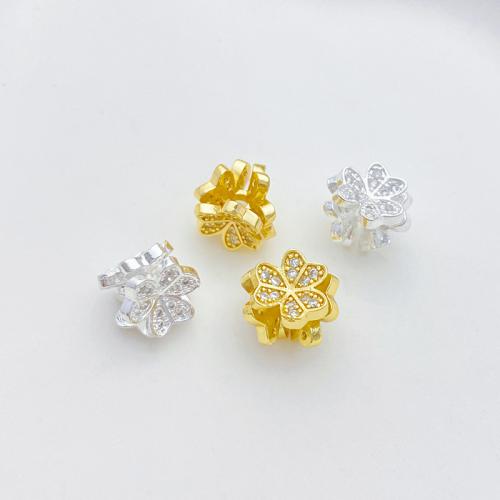 Brass Spacer Beads plated DIY & micro pave cubic zirconia Sold By PC