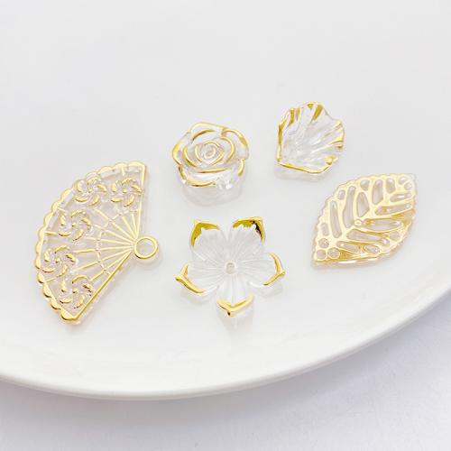 ABS Plastic Pendants DIY gold Sold By PC