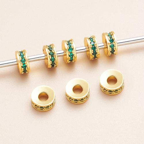 Brass Spacer Beads plated DIY & micro pave cubic zirconia Sold By PC