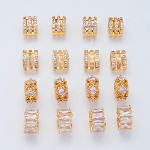 Brass Spacer Beads plated DIY  & micro pave cubic zirconia Sold By PC