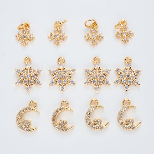 Cúbicos Circonia Colgante Latón Micro pavimenta, metal, chapado, Bricolaje & diferentes estilos para la opción & micro arcilla de zirconia cúbica, dorado, Vendido por UD