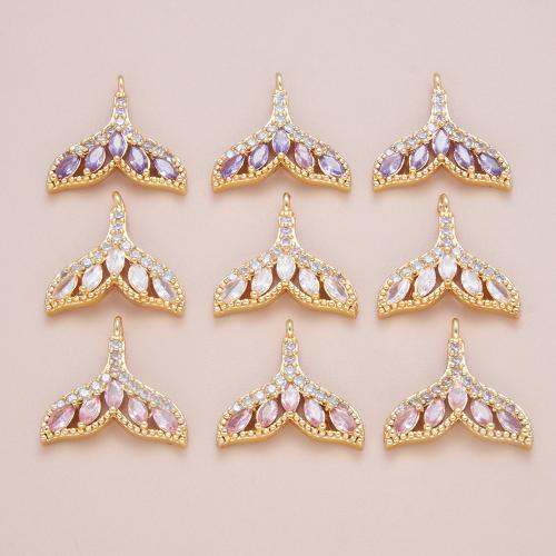 Cubic Zirconia Micro Pave Brass Pendant plated DIY & micro pave cubic zirconia Sold By PC