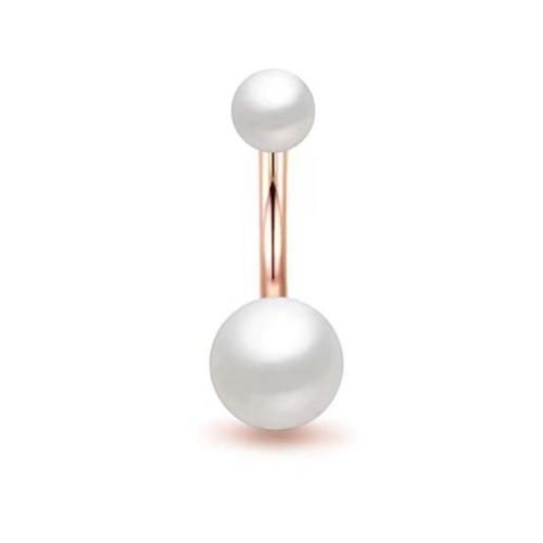 Stainless Steel Belly Ring 304 Stainless Steel with Plastic Pearl polished Unisex Sold By PC