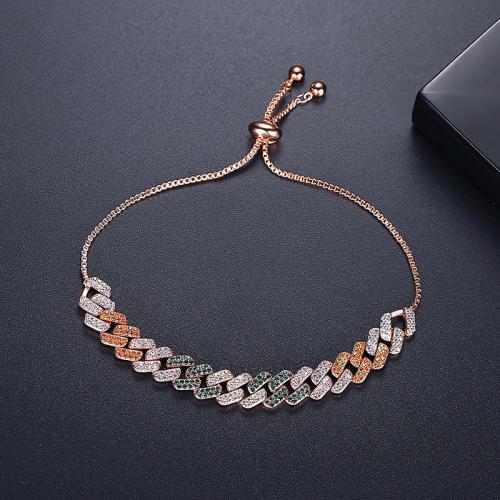 Brass Bracelet Geometrical Pattern plated micro pave cubic zirconia & for woman Length Approx 10.2 Inch Sold By PC