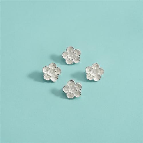 925 Sterling Silber Perlen, 925er Sterling Silber, Blume, DIY & Doppelloch, 9.50x5mm, Bohrung:ca. 1.9mm, verkauft von PC