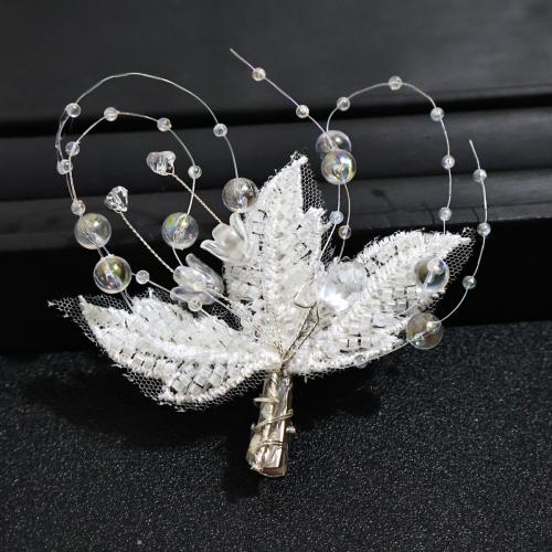 Alligator Hair Clip Brass with Etamine & Crystal fashion jewelry & for woman Sold By Bag