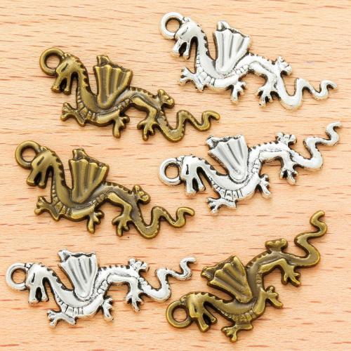 Zinklegering Animal Hangers, Zinc Alloy, Draak, plated, DIY, meer kleuren voor de keuze, 27x12mm, 100pC's/Bag, Verkocht door Bag