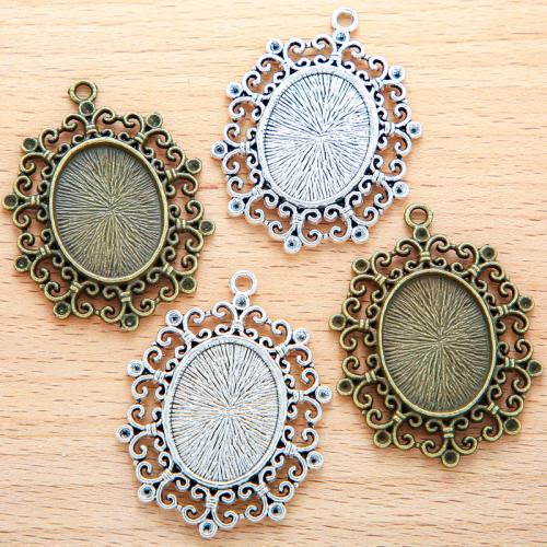 Zinc Alloy vedhæng Cabochon Setting, forgyldt, du kan DIY, flere farver til valg, 49x38mm, 100pc'er/Bag, Solgt af Bag