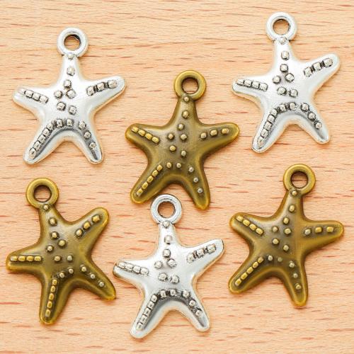 Sinc Alloy Pendants Ainmhithe, Starfish, plátáilte, DIY, dathanna níos mó le haghaidh rogha, 18x14mm, 100ríomhairí pearsanta/Mála, Díolta De réir Mála