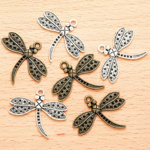 Zinc Alloy Animal Pendler, Dragonfly, forgyldt, du kan DIY, flere farver til valg, 34x29mm, 100pc'er/Bag, Solgt af Bag