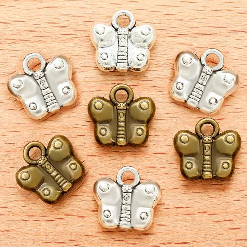 Zinc Alloy Animal Pendler, Butterfly, forgyldt, du kan DIY, flere farver til valg, 12x12mm, 100pc'er/Bag, Solgt af Bag