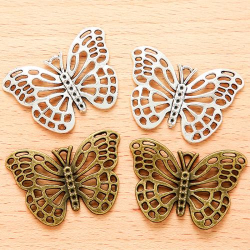 Zinc Alloy Animal Pendler, Butterfly, forgyldt, du kan DIY, flere farver til valg, 41x29mm, 100pc'er/Bag, Solgt af Bag