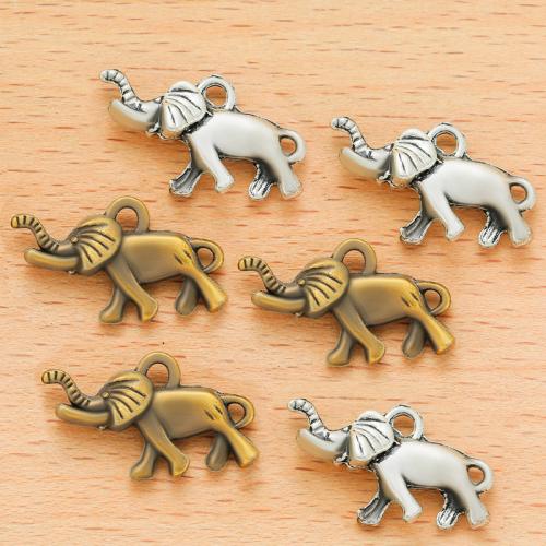 Zinklegering Animal Hangers, Zinc Alloy, Olifant, plated, DIY, meer kleuren voor de keuze, 20x14mm, 100pC's/Bag, Verkocht door Bag